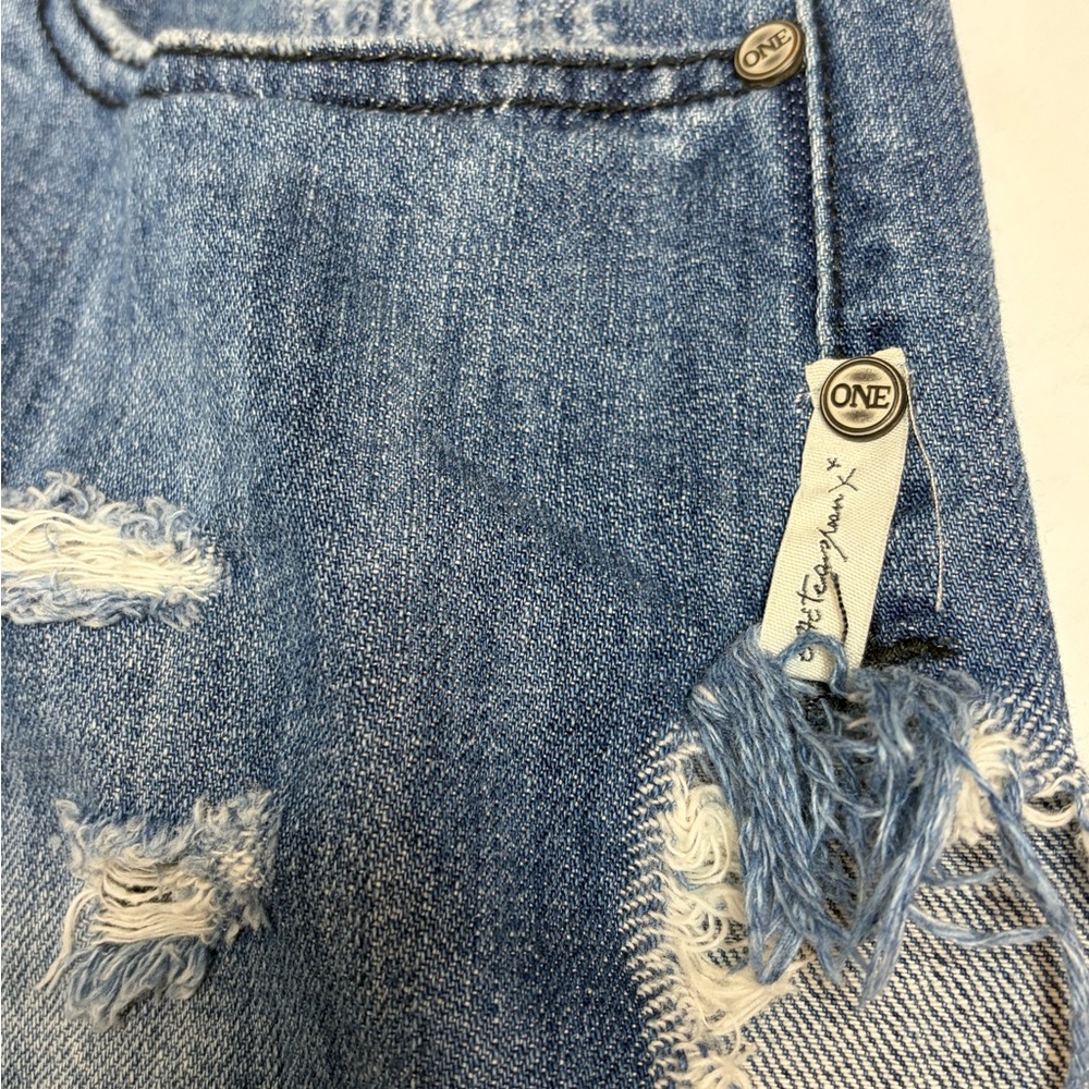 One Teaspoon FRANKIES Frayed Hem/Button Fly Blue Jean Denim Shorts/29 - Picture 9 of 16